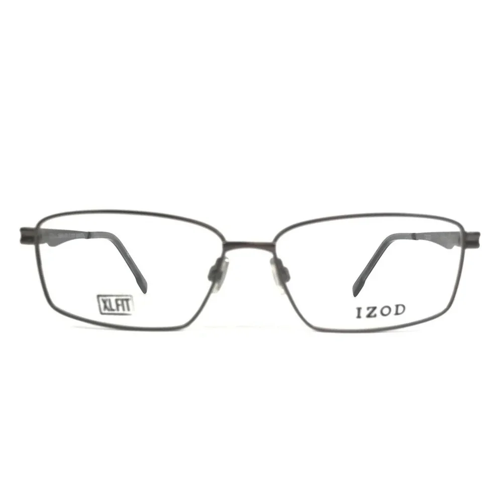 IZOD Eyeglasses Frames IZ 2121 GUNMETAL Gray Rectangle Wire Rim 60-15-155
